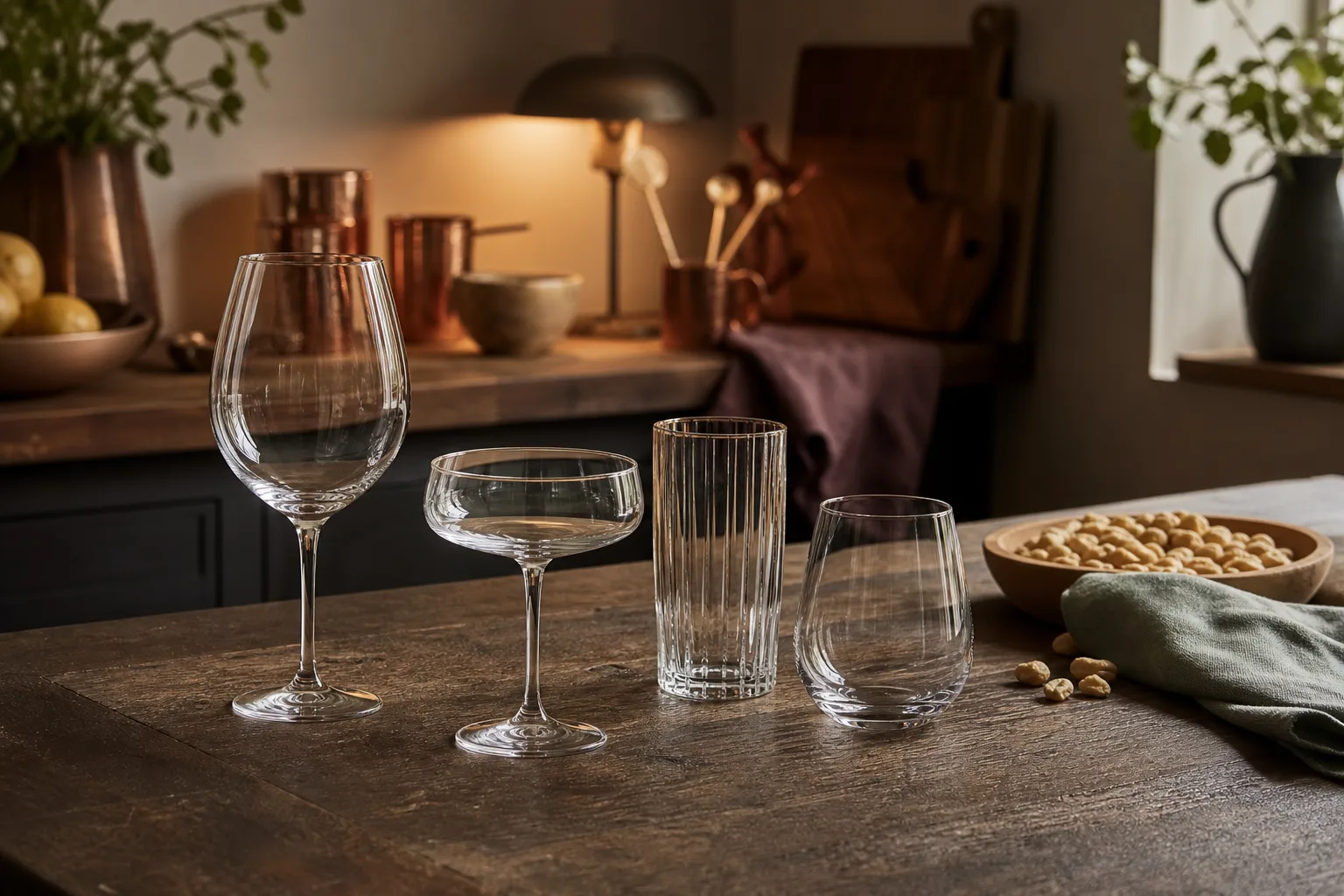 Fyra ölglas med olika former