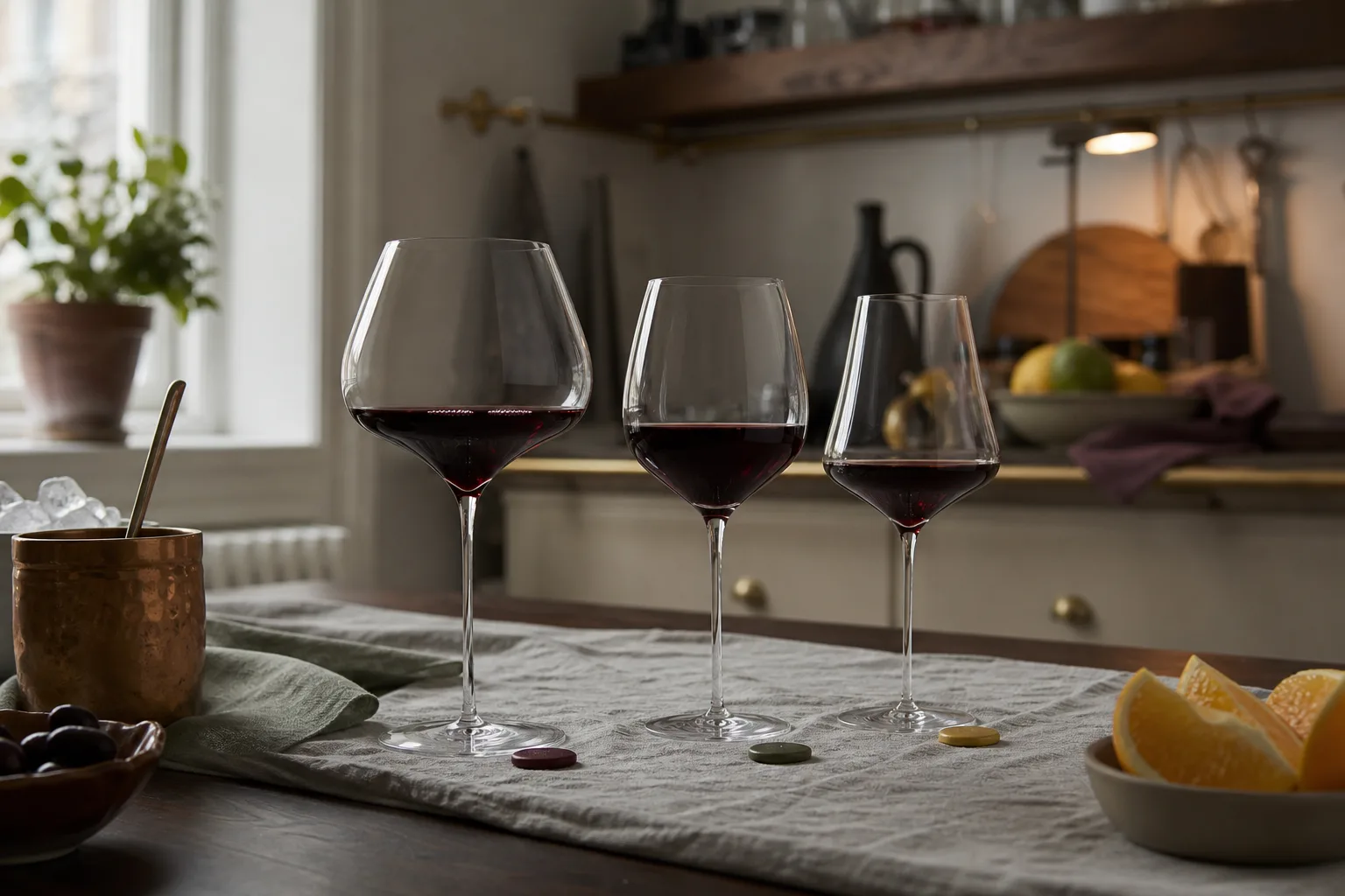 Universalglas jämfört med två vinglas
