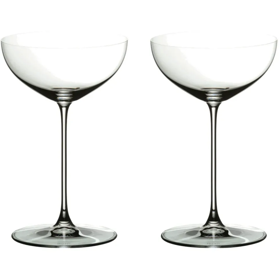 Två coupeglas med rund skål
