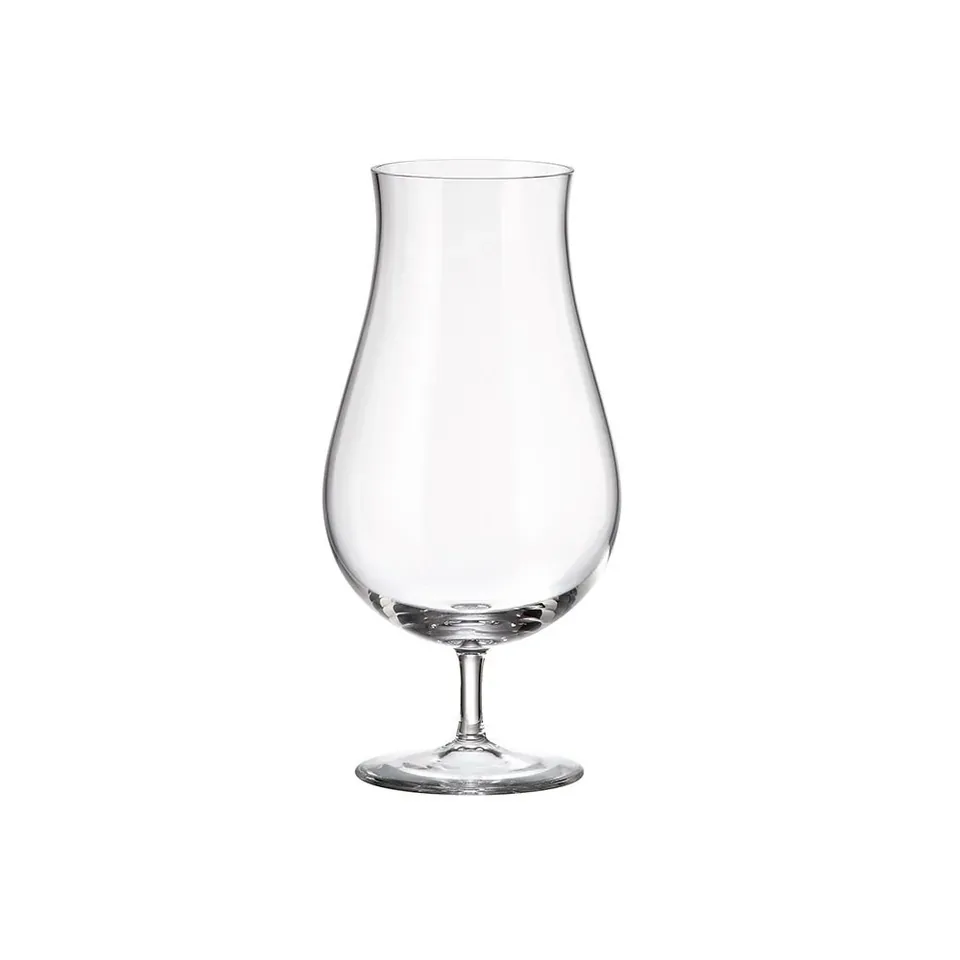 Sex höga ölglas i kristallglas på 63 cl