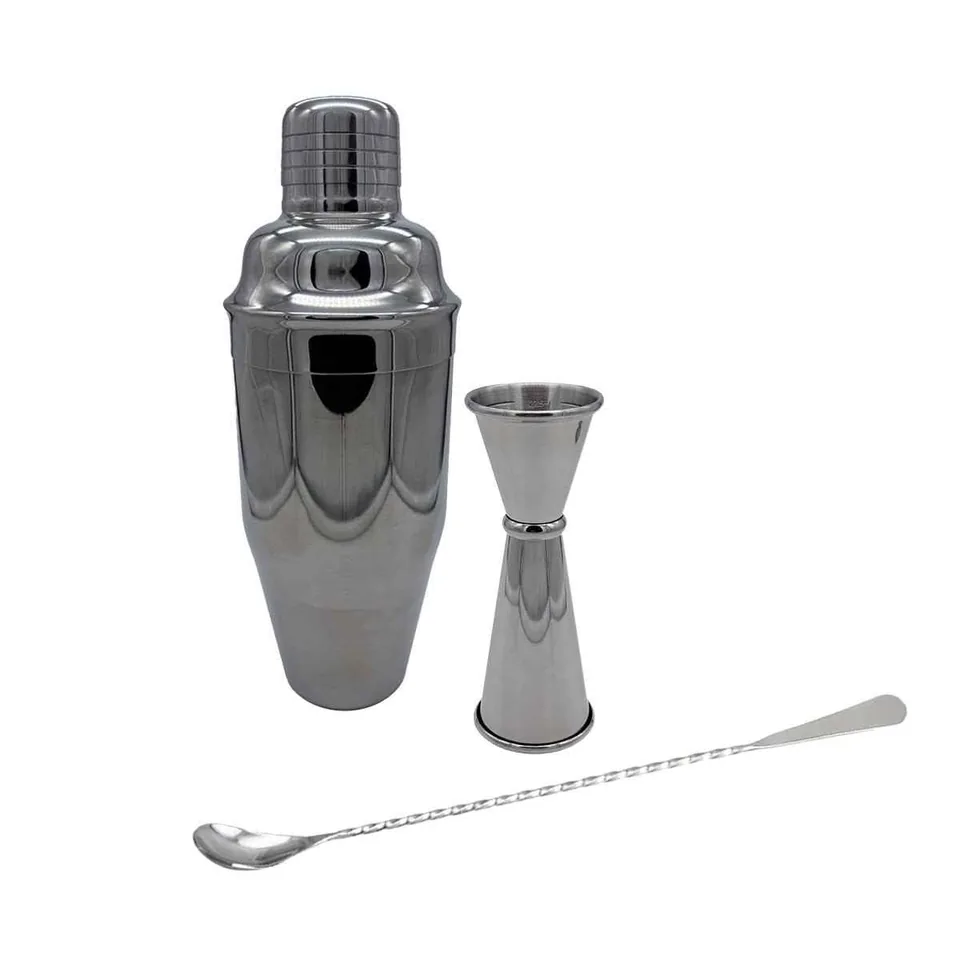 Cobblershaker med lock och sil i ett kit