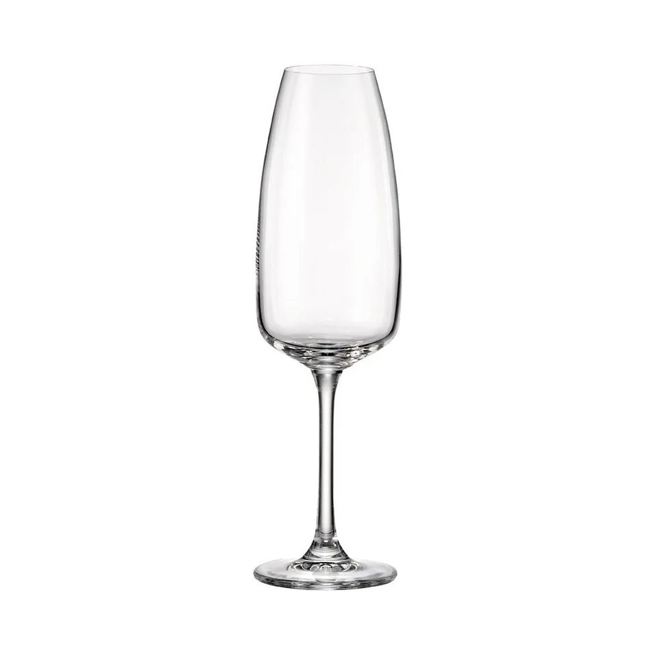 Sex champagneglas på 29 cl i klarglas