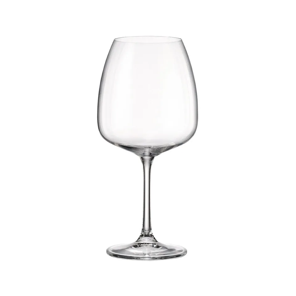 Sex rödvinsglas i kristallglas på cirka 68 cl