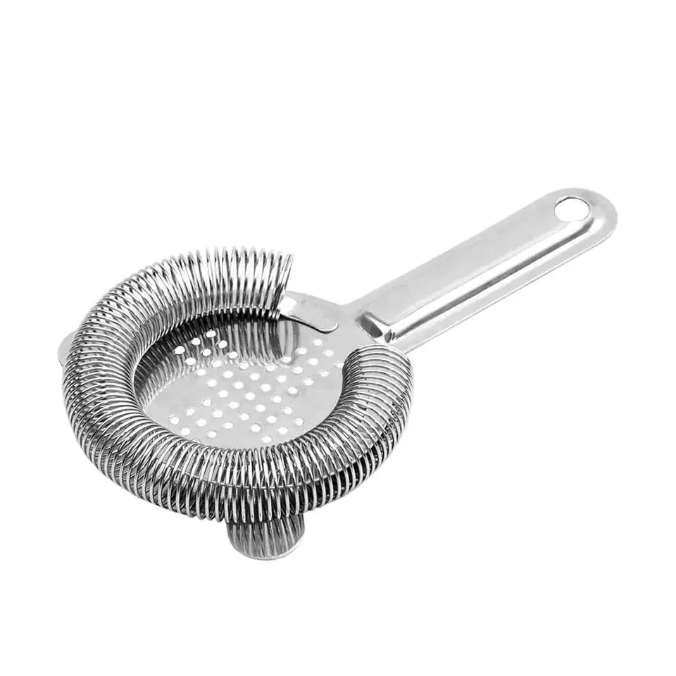 Cocktailsil av Hawthorne-typ i rostfritt stål med spiral längs kanten
