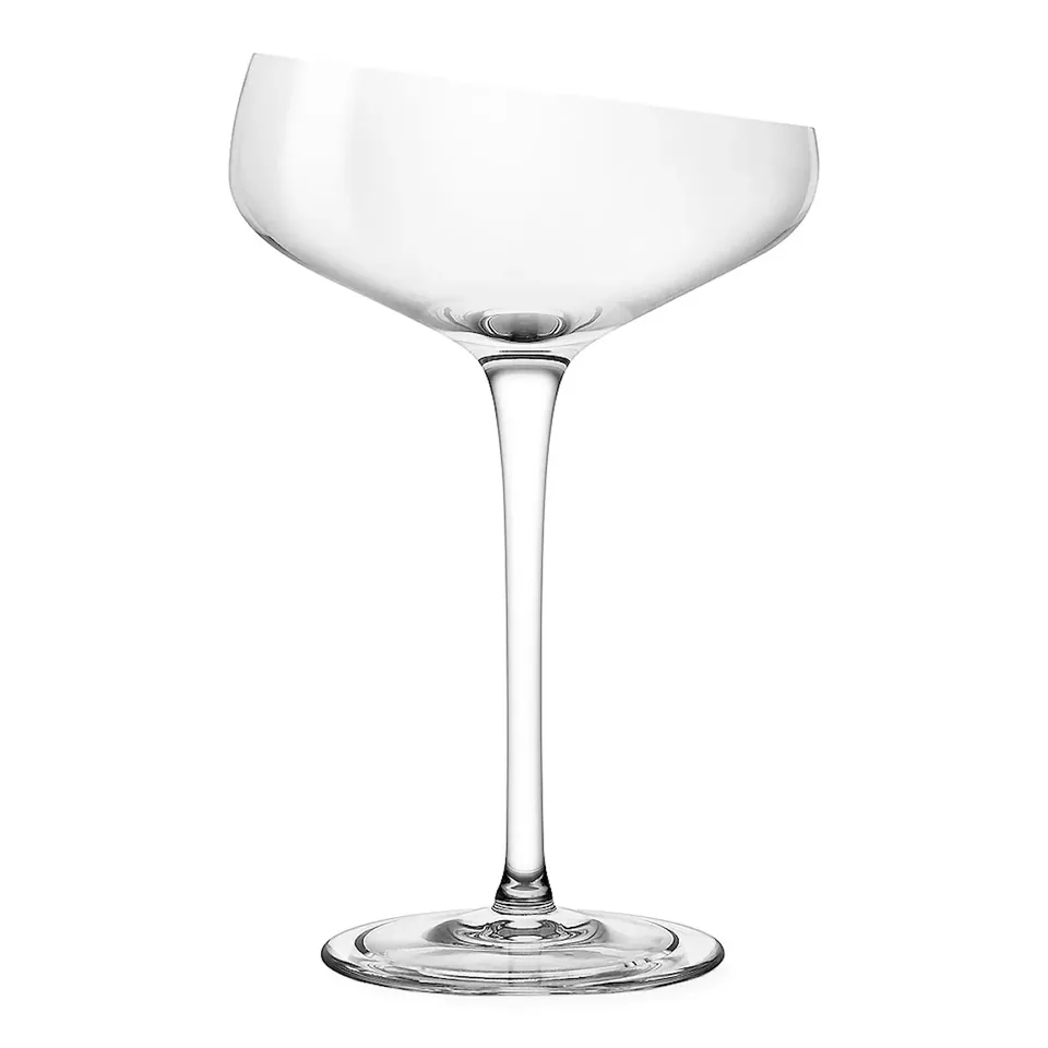 Enskild champagnecoupe i klart glas på 20 cl