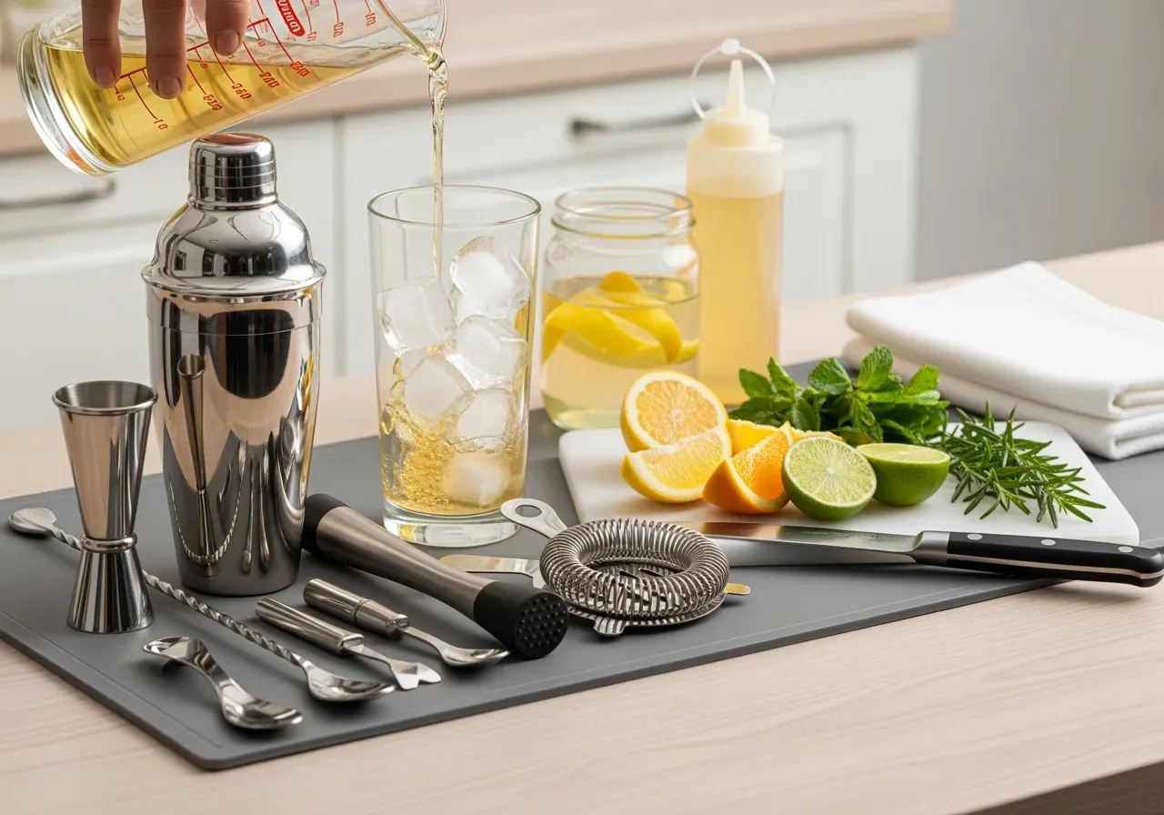 Glas för hemmabaren och drinkar